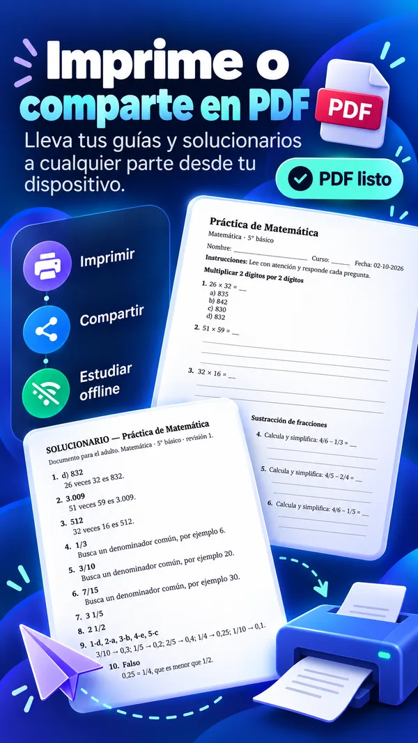 Formato claro para imprimir o compartir.