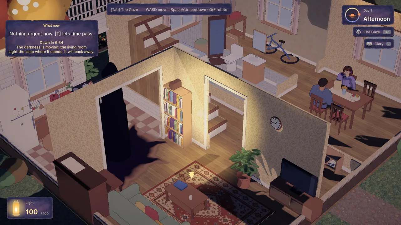 La casa en el juego, vista isométrica.