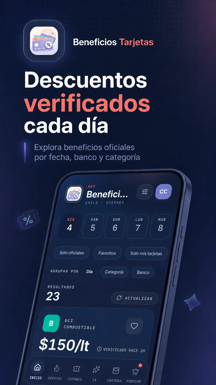 Captura de Beneficios Tarjetas, imagen 3 de 4.